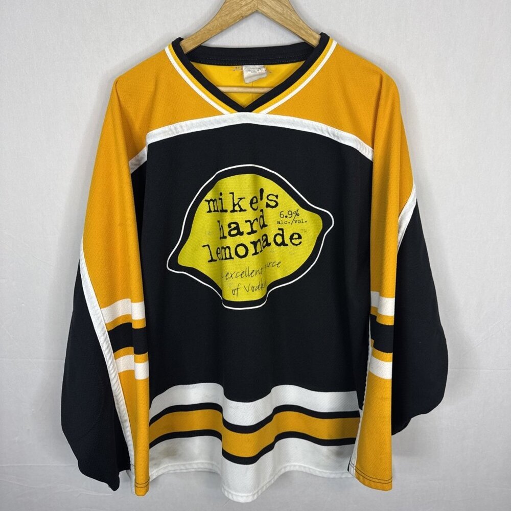 Mike’s Hard Lemonade Hockey Jersey‎ 6.9 Black/Yellow Men L Vintage Beer League